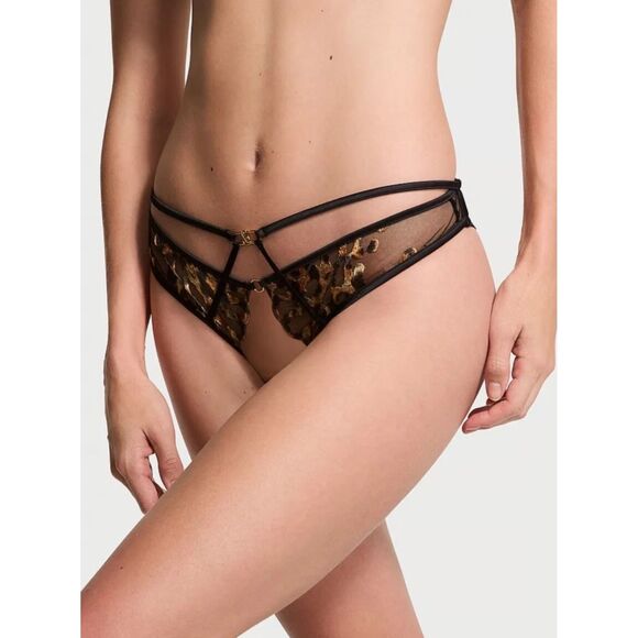 💗👙Victoria's Secret Leopard Print Crotch-less Thong Panty👙💗 - Picture 2 of 9